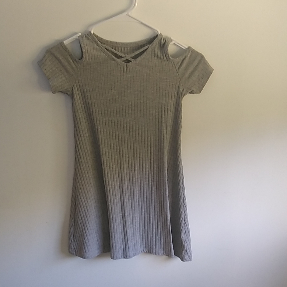 Gray ribbed dress